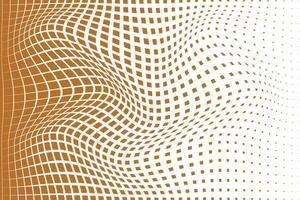 simple abstract dark brown color small square halftone blend wavy line pattern vector