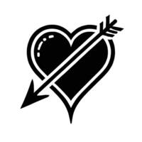 Heart with arrow icon vector
