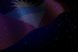 Antigua and Barbuda digital flag made of dots over a starry background vector