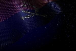 Angola digital flag made of dots over a starry background vector