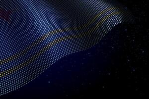 Aruba digital flag made of dots over a starry background vector