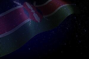 Kenya digital flag made of dots over a starry background vector