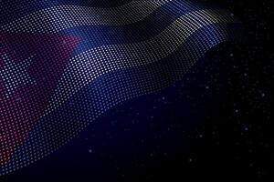 Cuba digital flag made of dots over a starry background vector