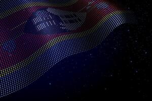 Eswatini digital flag made of dots over a starry background vector