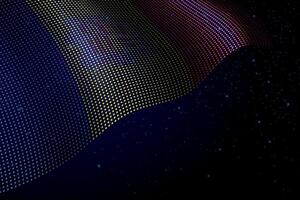 Andorra digital flag made of dots over a starry background vector