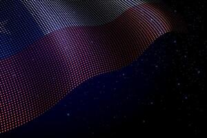 Chile digital flag made of dots over a starry background vector