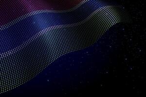 Gambia digital flag made of dots over a starry background vector