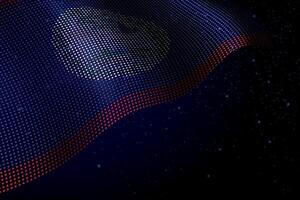 Belize digital flag made of dots over a starry background vector