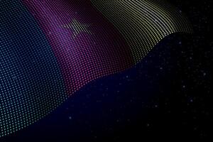 Cameroon digital flag made of dots over a starry background vector