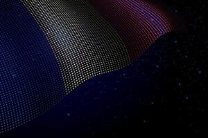 Chad digital flag made of dots over a starry background vector