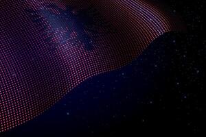 Albania digital flag made of dots over a starry background vector
