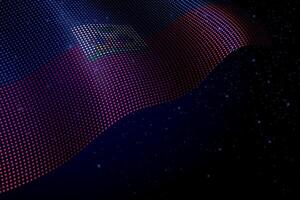 Haiti digital flag made of dots over a starry background vector