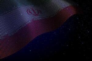 Iran digital flag made of dots over a starry background vector