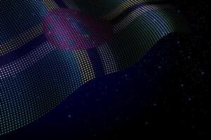 Dominica digital flag made of dots over a starry background vector