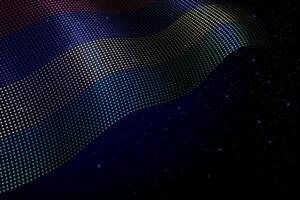 Mauritius digital flag made of dots over a starry background vector