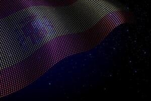 Spain digital flag made of dots over a starry background vector