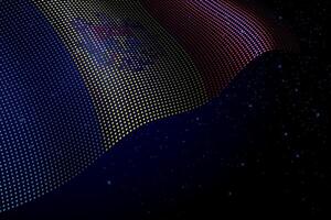 Moldova digital flag made of dots over a starry background vector