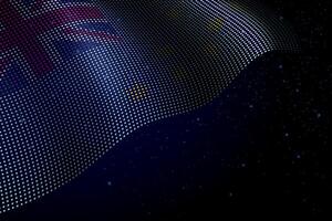 Tuvalu digital flag made of dots over a starry background vector
