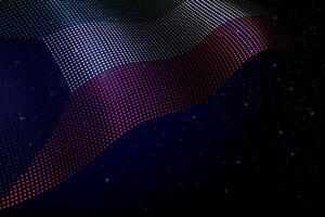 Kuwait digital flag made of dots over a starry background vector