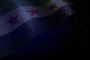 Syria digital flag made of dots over a starry background vector