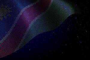 Namibia digital flag made of dots over a starry background vector