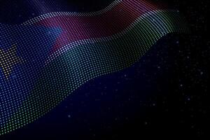 South Sudan digital flag made of dots over a starry background vector