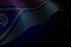 Vanuatu digital flag made of dots over a starry background vector