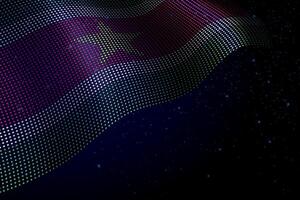 Suriname digital flag made of dots over a starry background vector