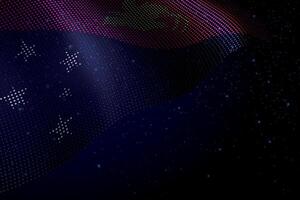 Papua New Guinea digital flag made of dots over a starry background vector