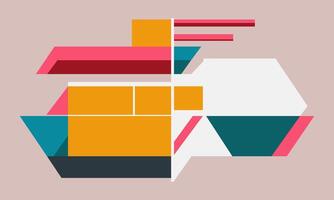 Abstract Geometric Shapes in Minimalist Style vector