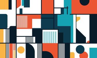 Abstract Flat Design Circles and Lines vector