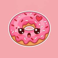 Smiling Donut Character vector