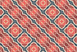 Red and blue geometric fabric design pattern vector