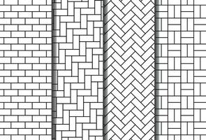 White color brick pattern set vector