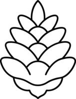 Minimalist Pine Cone Outline - Simple Botanical Line Art vector