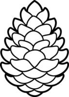 Pine Cone Outline - Nature-Inspired Botanical Line Art vector