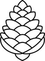 Elegant Pine Cone Outline - Simple Nature-Inspired Line Art vector