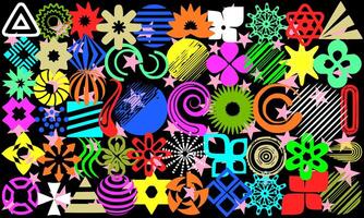 Mixed Colorful Elements Background vector