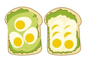 Eggs toast with avocado element vector