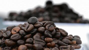Natural coffee beans rotating loop. video