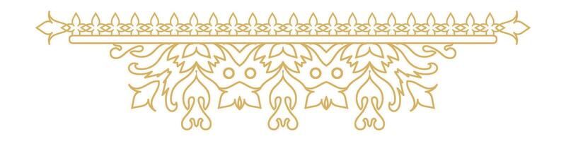 Floral Border Divider with Ornate Design and Elegant Label Element. vector