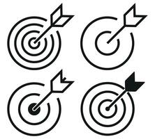Target icon, business objective symbol. Target icon. successful shot in the darts target. illustration vector