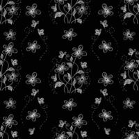 Seamless pattern with hand drawn butterflie and flowers. vector