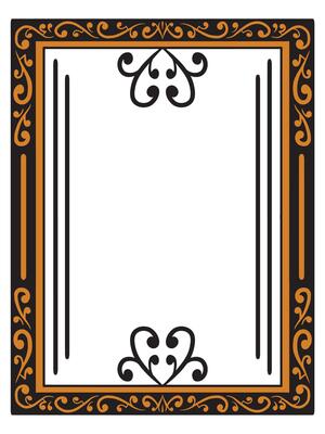 Ornamental Floral Border with Artistic Flourishes
