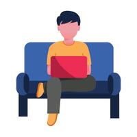 man working on computer illustration vector