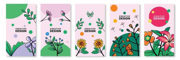 Trendy editable template for social networks stories, illustration. Design backgrounds for social media. vector