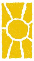 Boho yellow retro groovy sun background. Design wave ray pattern in trendy 70s style. Graphic fun hippie . Template summer wallpaper. Groovy sun psychedelic vintage background. vector