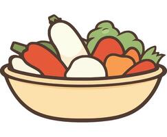 Fresh Healthy Salad Bowl with Colorful Vegetables vector