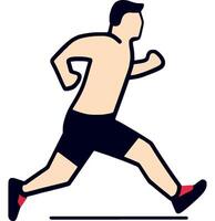 Running Man in Motion for Fitness and Exercise vector