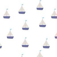 A pattern with sailboats on a white background vector